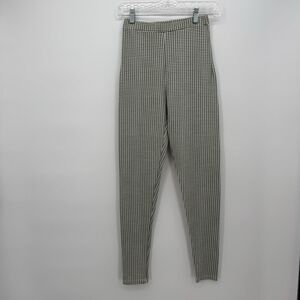 Express Tricot Green Gingham Vintage Leggings Elastic Size Medium Cotton